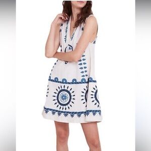 ▶️ ROBERTA ROLLER RABBIT ◀️ Linen Embroidered Vapor Sabra Dress